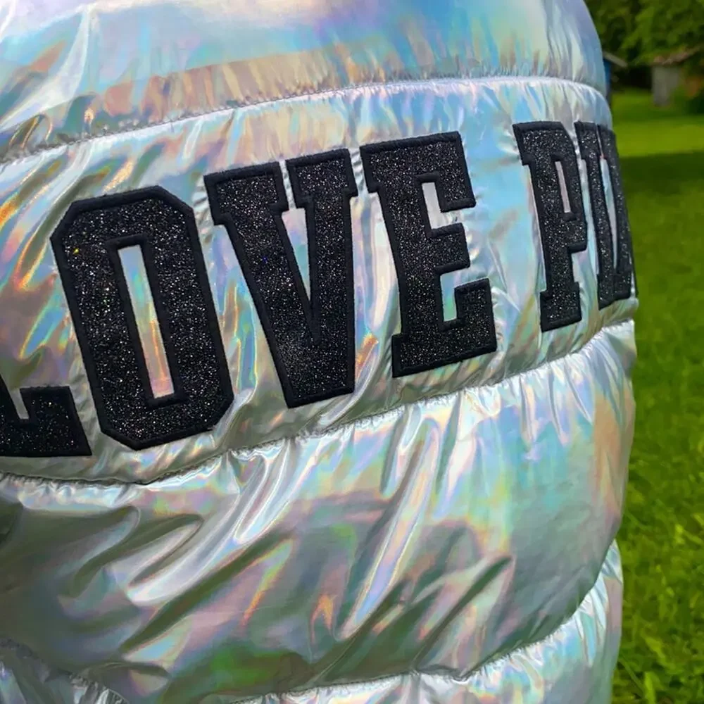 • VS PINK • Holographic Varsity Puffer - Picture 5 of 12